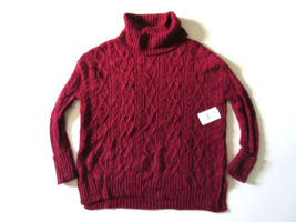 NWT Free People Complex in Red Destroyed Rip Cable Knit Cowl Sweater XS ... - £35.17 GBP