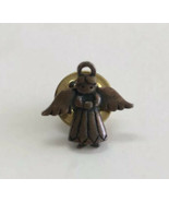 JJ Jonette Signed Brass Tone Guardian Angel Mini Small Pin Brooch - £6.26 GBP