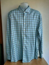 ENRO MENS BIG AND TALL BLUE PLAID NON IRON LONG SLEEVE BUTTON DOWN SHIRT... - $24.04