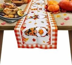 ~~ 13&quot; x 72&quot; Oxford Cloth Gnome Table Runner Thanksgiving/Fall Leaves ~~... - £11.99 GBP