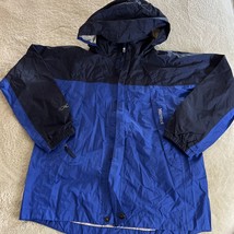 Marmot Boys Blue Hooded Rain Coat Rain Gear Pockets Large 12-14 - $39.20