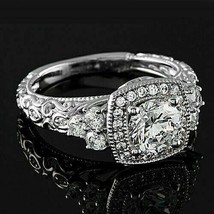 Filigree Engagement Ring 2.75Ct Round Cut Moissanite White Gold Finish in Size 8 - $149.36