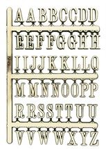 3/4&quot; Gold Alphabet Decal Set  - Stick On - NAL-34 - £1.70 GBP