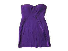 TIBI Strapless Sweetheart in Purple Wrap Panel Satin Back Crepe Mini Dress 8 - £20.10 GBP
