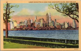 Lower Manhattan as Seen from Governor&#39;s Island NYC Postcard PC513 - £3.74 GBP