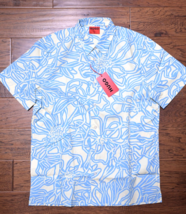 HUGO BOSS Uomo Ebor Manica Corta Dritto Fit Stampa Floreale Cotone Casua... - $59.39