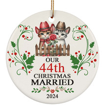 Our 44th Years Christmas Married Ornament Gift 44 Anniversary Cat Kitty Couple - £12.20 GBP