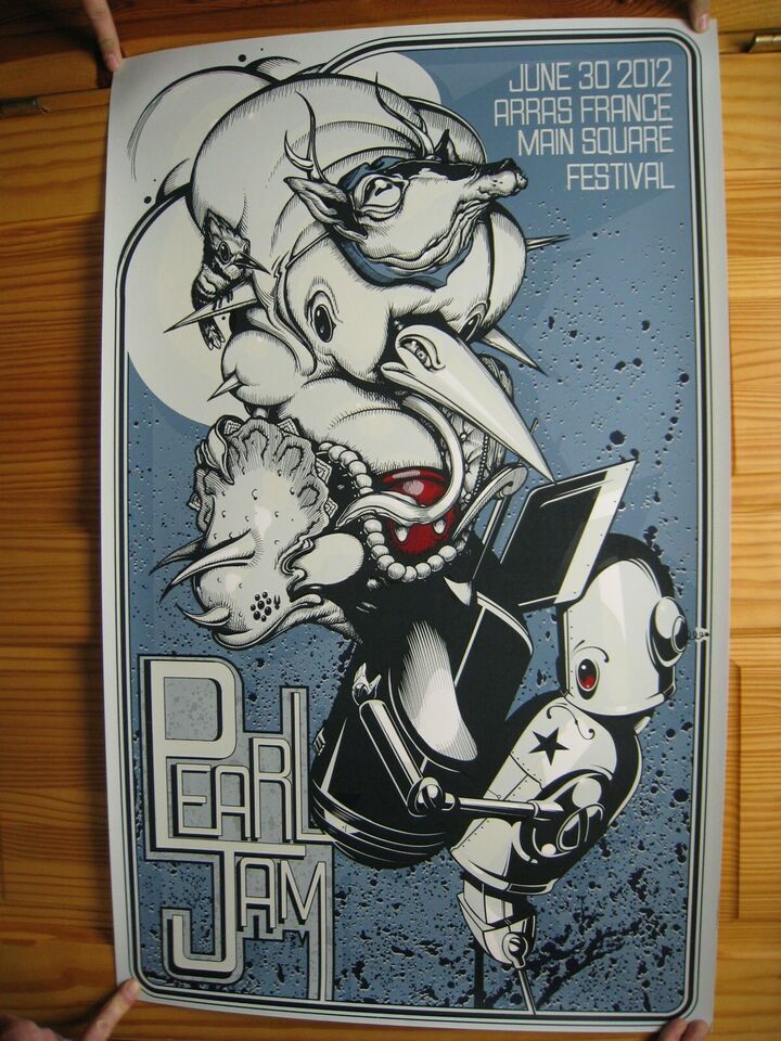Pearl Jam Poster Arras, France 5/30/12 SilkScreen - $179.95