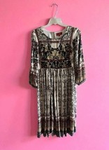 New! Anthropologie Bhanuni Jyoti Beaded Midi Dress Sz 10 Floral Garden Boho - $123.70