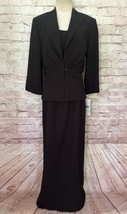 Jessica Howard 2PC Dress Suit 12 Formal Event Church Black NEW Long Maxi - £93.73 GBP