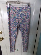 LuLaRoe Blue Floral Wave Print Leggings Size Tall and Curvy Women&#39;s NWOT - £19.84 GBP