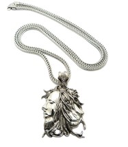 New Man &amp; Lion Face Pendant &amp; 4mm/36&quot; Franco Chain Hip Hop Necklace - XP918 - £20.55 GBP