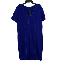 St. John Indigo Blue Knit Sheath Dress Size 10 New - £227.21 GBP