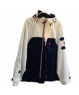 VTG Y2K Tommy Hilfiger Jacket White Hooded Multi-Color Men&#39;s Large - £81.41 GBP