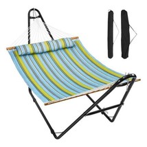 Double Quilted Fabric Hammock Two Person Hammock with Stand 480lb Capacity - $221.48 CAD