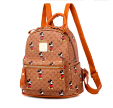 Brown Disney Mickey Mouse Women Casual Shoulder Strap Bag Backpack High Quality - £23.69 GBP