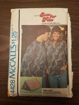 Mccall&#39;s Vintage Carefree Pattern 4428  1975  Misses or Mens Shirt &amp; Bon... - $11.83