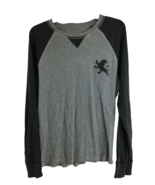 Express Mens Sweater M lightweight Gray Black Cotton Long Sleeve Lion Logo - $10.30