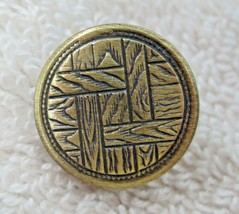 Older Gold Tone Metal Button Wood Boards Criss Cross Wall Just Over 5/8&quot;... - £3.95 GBP