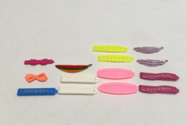 Vintage plastic bright colors hair barrette clip lot - $19.75