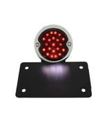 Motorcyce Horizontal Black License Plate Bracket LED Tail Light Smoked Lens - $90.00