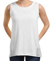 Nuevo Adrienne Vittadini Mujer ’ Alto y Bajo Camiseta sin Mangas Tiza / Blanco - £6.30 GBP