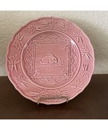 Bordallo Pinheiro Bunny Rabbit Salad Dessert Luncheon Plate Pink Collect... - $510.34 MXN