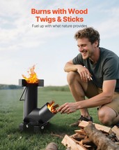 VEVOR Camping Rocket Stove Wood Burning Portable Rocket Stove Carbon Ste... - $2,281.33 MXN