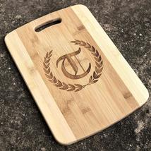 Bamboo - PERSONALIZED Laurels with Initial - Cutting Board 14&#39;&#39;x9.5&#39;&#39;x.5&#39;&#39; - £19.21 GBP