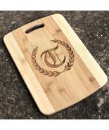Bamboo - PERSONALIZED Laurels with Initial - Cutting Board 14&#39;&#39;x9.5&#39;&#39;x.5&#39;&#39; - £19.55 GBP