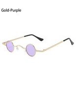 Vintage Retro Steampunk Mini Round HIPPY SUNGLASSES Adult Metal Frame-PURPLE/GLD - £7.68 GBP