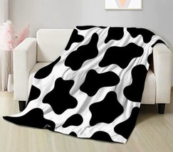 Cow Print Fleece Throw Blanket No Shedding Soft Warm Lightweight - £45.56 GBP