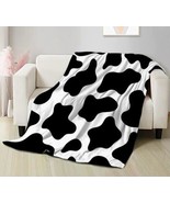Cow Print Fleece Throw Blanket No Shedding Soft Warm Lightweight - £44.72 GBP