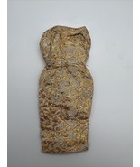 Barbie Vintage 961 Dress Gold And White Sleeveless - $285.10 MXN