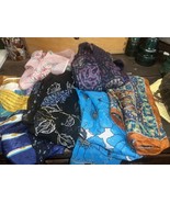 6 Vintage Scarves Silk/Polyester Beautiful! - £14.21 GBP