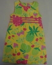 Lilly Pulitzer Yellow Fruit pineapple print Cotton Scalloped Hem Dress CUTE 6 - £18.20 GBP