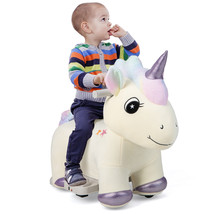 Kids Plush Ride-on 6V Electric Animal Ride On Toy Unicorn w/ Music &amp; Han... - £108.73 GBP