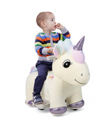 Kids Plush Ride-on 6V Electric Animal Ride On Toy Unicorn w/ Music &amp; Han... - £109.37 GBP