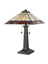 Table Lamp DALE TIFFANY NOVELLA 2-Light Lavender Bronze Purple Hand-Roll... - $378.00