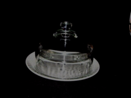 Round Clear Butter/Cheese Dish With Crystal Dome Light Gray Hobnail Patt... - £15.46 GBP