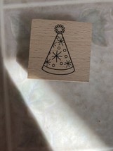 Hampton Art Rubber Stamps Party Hat Wood Mount Birthday Celebration Stamp - £7.58 GBP