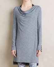 NWT Anthropologie Cowled Jersey Tunic SMALL Blue Pure + Good Women Loung... - $19.90