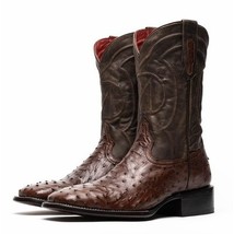 ALABAMA Genuine Ostrich Skin Cowboy Boot from the Western Collection Tabac image 7