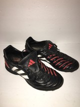 Adidas Unisex Cleats Soccer Shoes Black/Red-SPG 753001 Sz 6-SHIPS WITHIN... - £30.84 GBP
