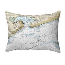 Betsy Drake St Louis Bay, MS Nautical Map Noncorded Indoor Outdoor Pillow 16x20 - £43.41 GBP