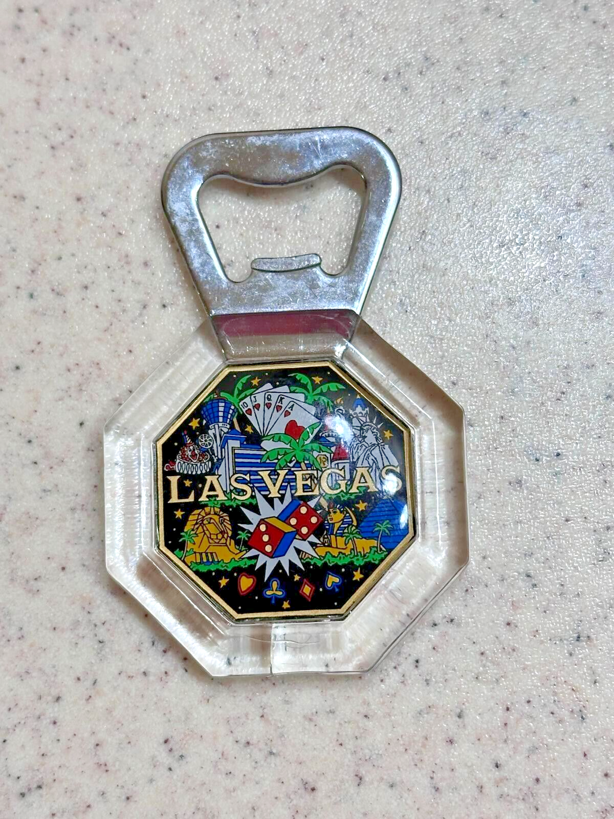 Vintage Las Vegas Souvenir Bottle Opener Magnet - $12.46