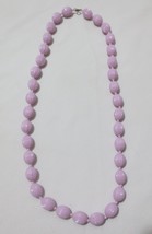 Vintage lt lavender purple plastic bead necklace - £15.75 GBP