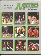 Virginia Tech vs Louisville NCAA Basketball Game Program 3/2/1983-Cassell Col... - £49.00 GBP