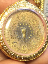 Magic Rian Phra Buddha Footprint Talisman Top Good Luck Buddhist Thai Am... - $16.99