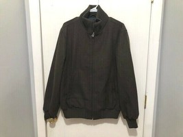 Roosevelt Men&#39;s Lana Wool Poly Blend Zip Up Brown Bomber Jacket - $13.85